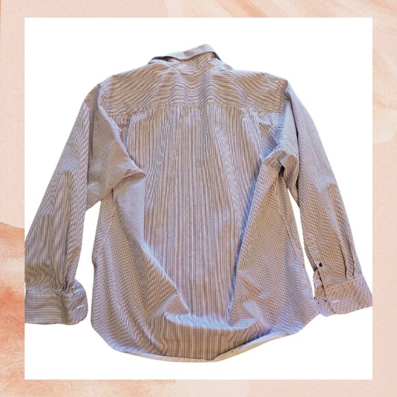 Robert Talbott Purple Blue Striped Button-Down Dress Shirt - Picture 2 of 4